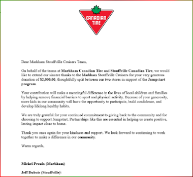 Canadian Tire | Markham Stouffville Cruisers